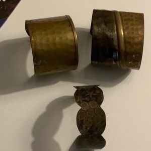 3 handcrafted brass cuffs